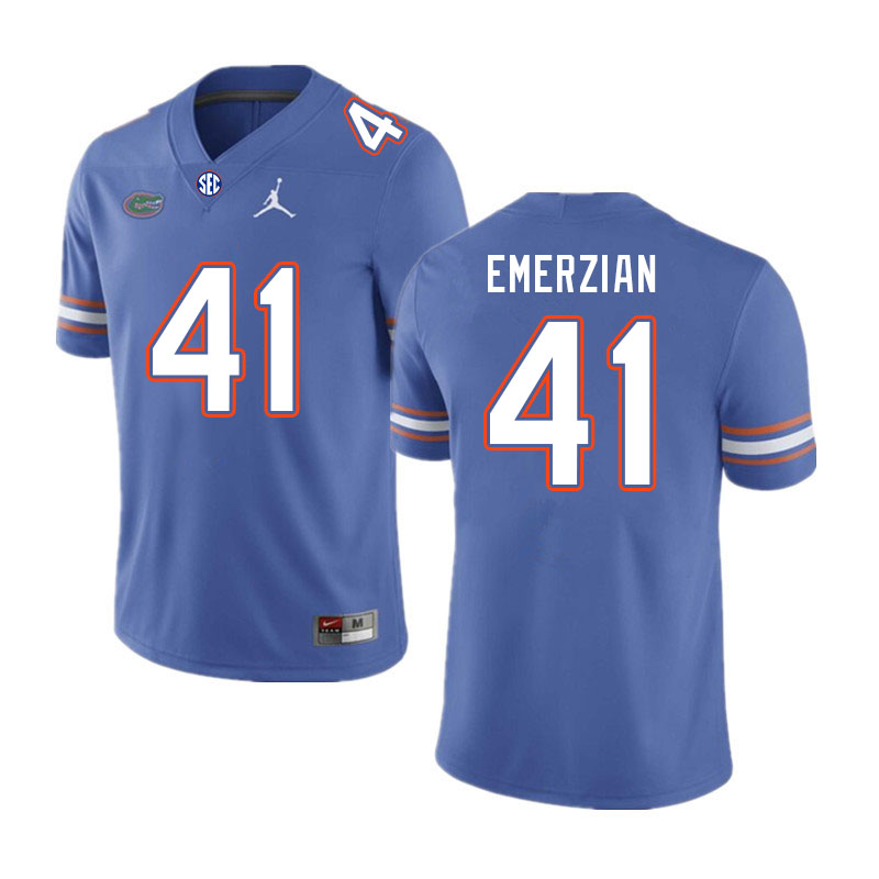 Men #41 Ara Emerzian Florida Gators College Football Jerseys Stitched-Royal